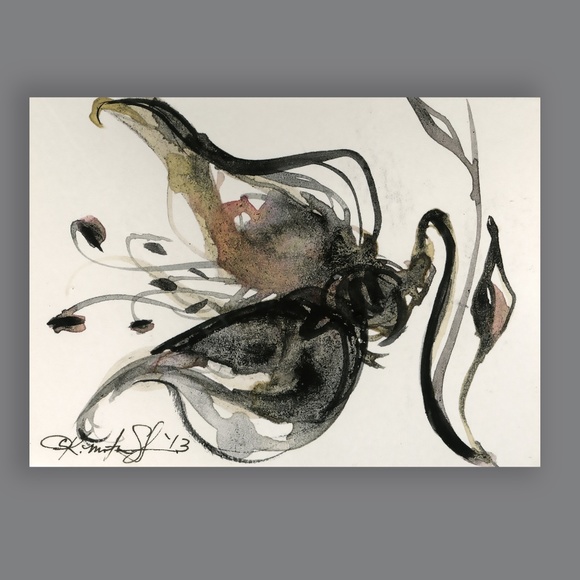 Original ACEO - Miniature Floral Painting - Bloom 4 - Picture 1 of 7